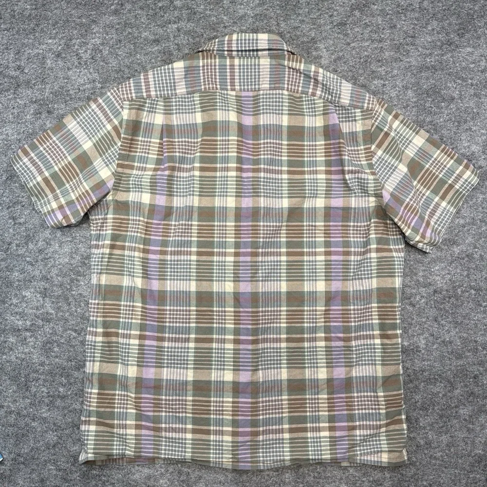 Polo Ralph Lauren shirt men's medium plaid short sleeve loop collar casual